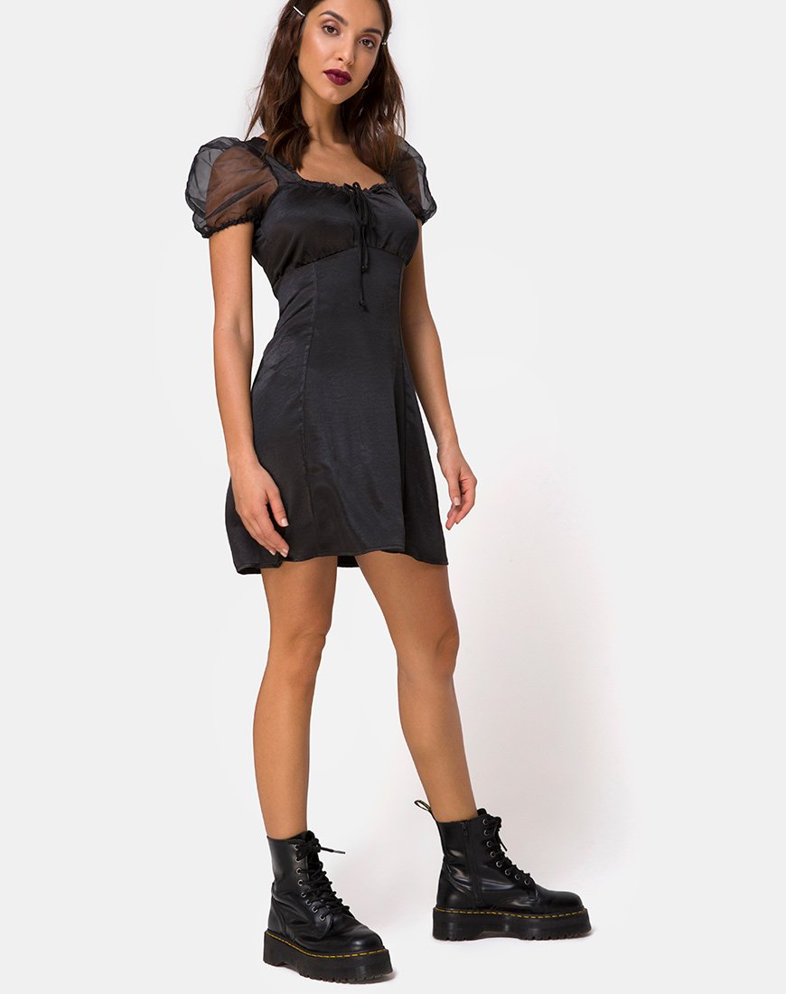 Imagen del vestido Guenelle de satén negro