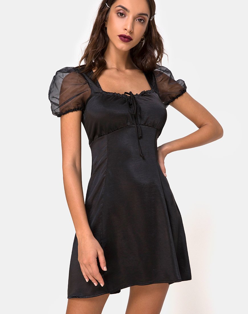 Imagen del vestido Guenelle de satén negro