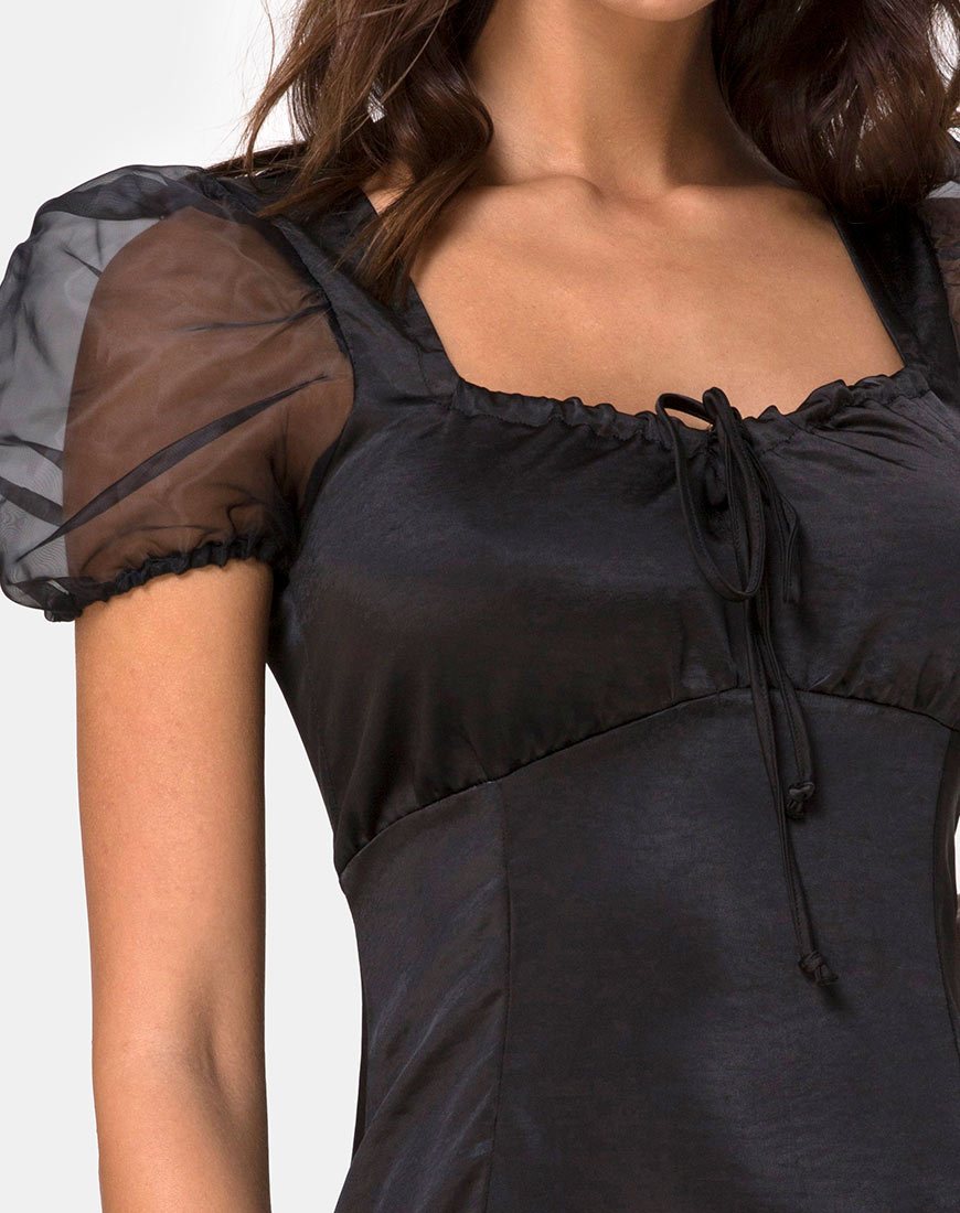 Imagen del vestido Guenelle de satén negro