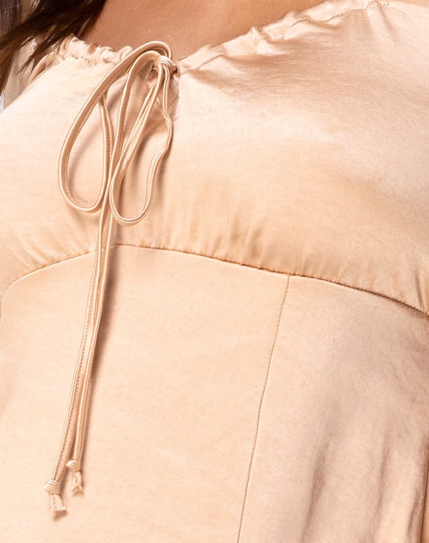Imagen del vestido Guenette de satén dorado