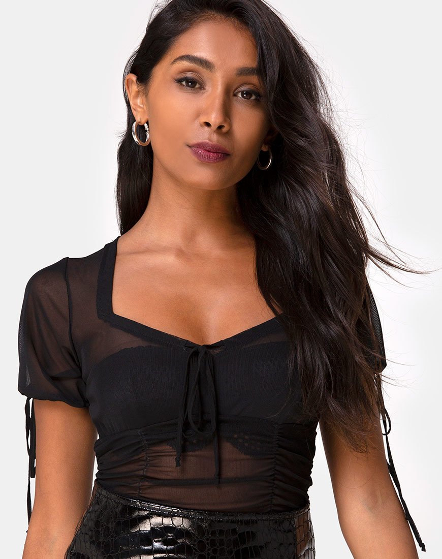 Imagen de Guinevre Top en red negro