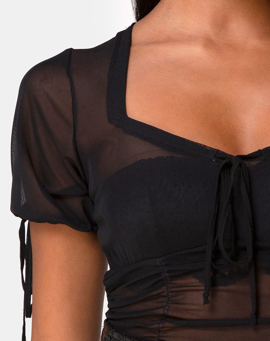 Imagen de Guinevre Top en red negro