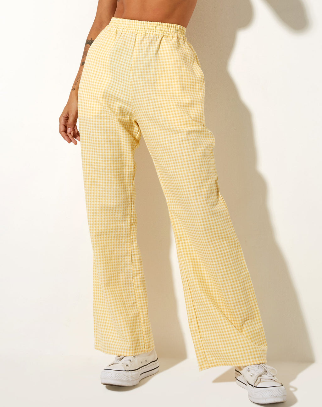 Pantalón Yara en Lemon Gingham Amarillo