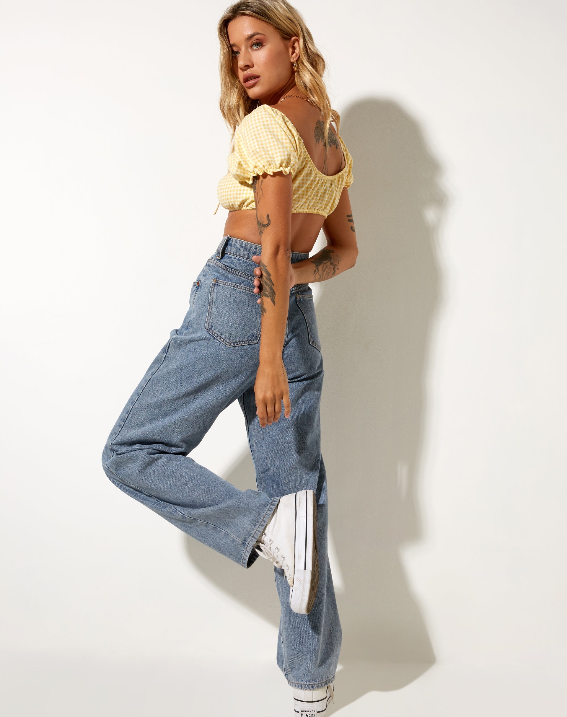 Imagen de Haenji Crop Top en Lemon Gingham Amarillo