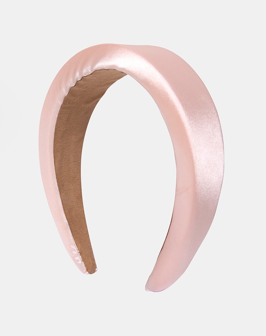 Diadema acolchada en rosa satinado