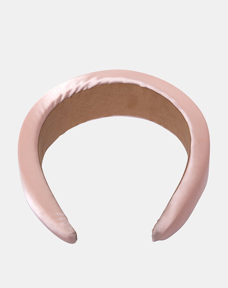 Diadema acolchada en rosa satinado