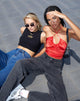 Imagen de Haltri Crop Top de satén rojo
