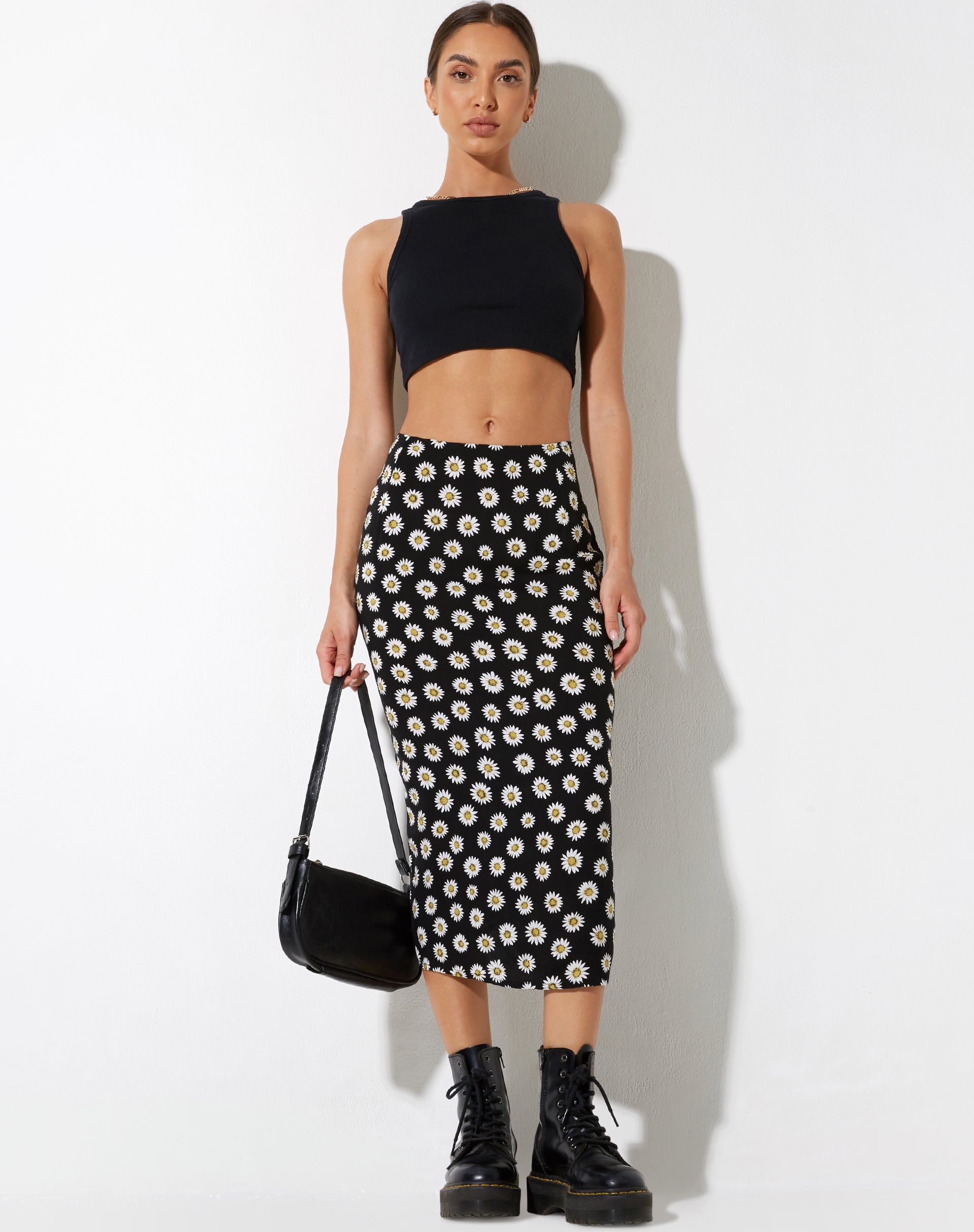 imagen de Harriet Midi Skirt en Grunge Daisy Negro
