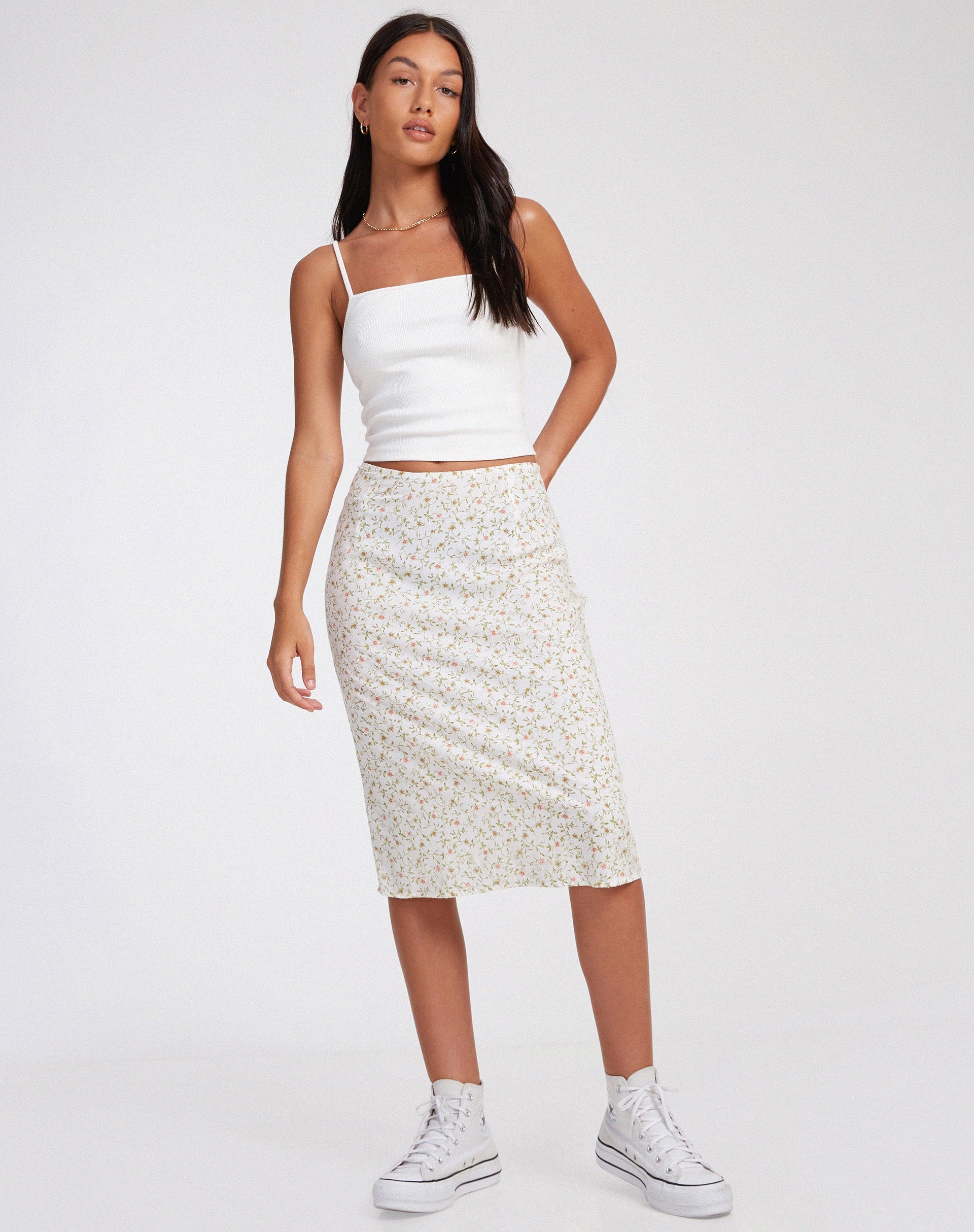 imagen de Harriet Midi Skirt en Pretty Petal Ivory