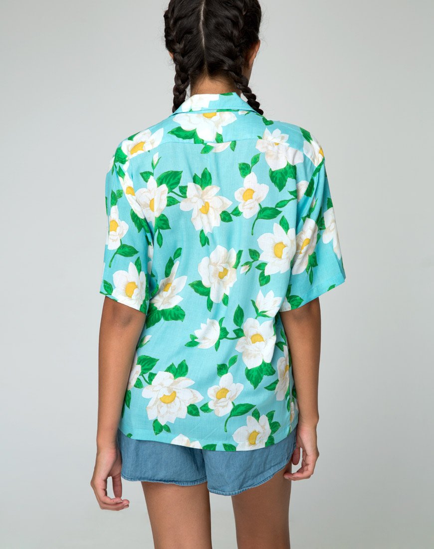 Camisa Hawaiana en Rosa Blanco