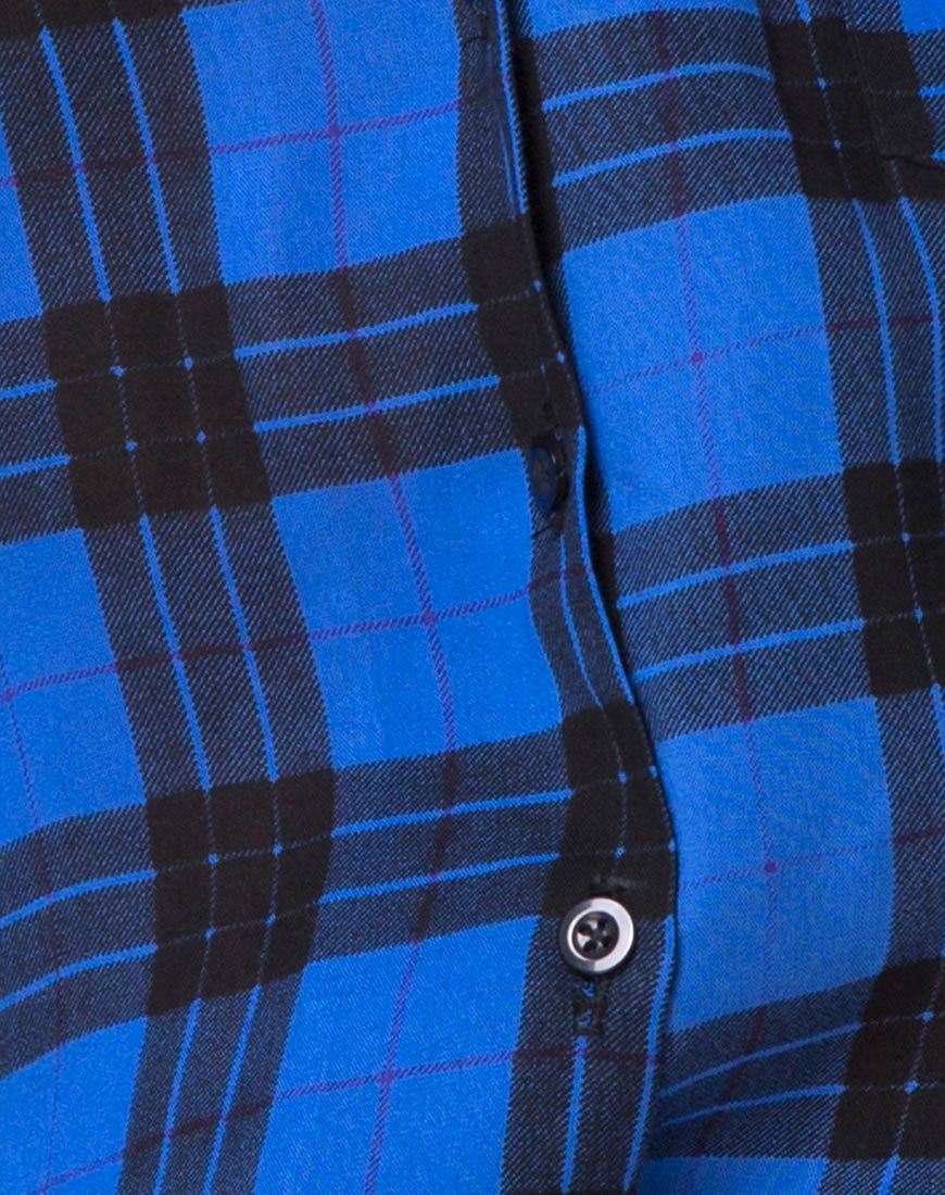 Imagen de la camisa Hawaiian Oversized en tartán azul