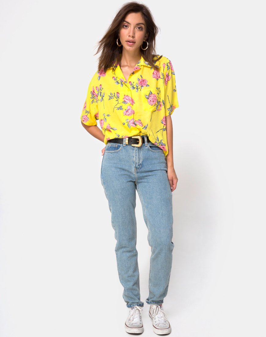 Imagen de la camisa hawaiana Candy Rose Yellow