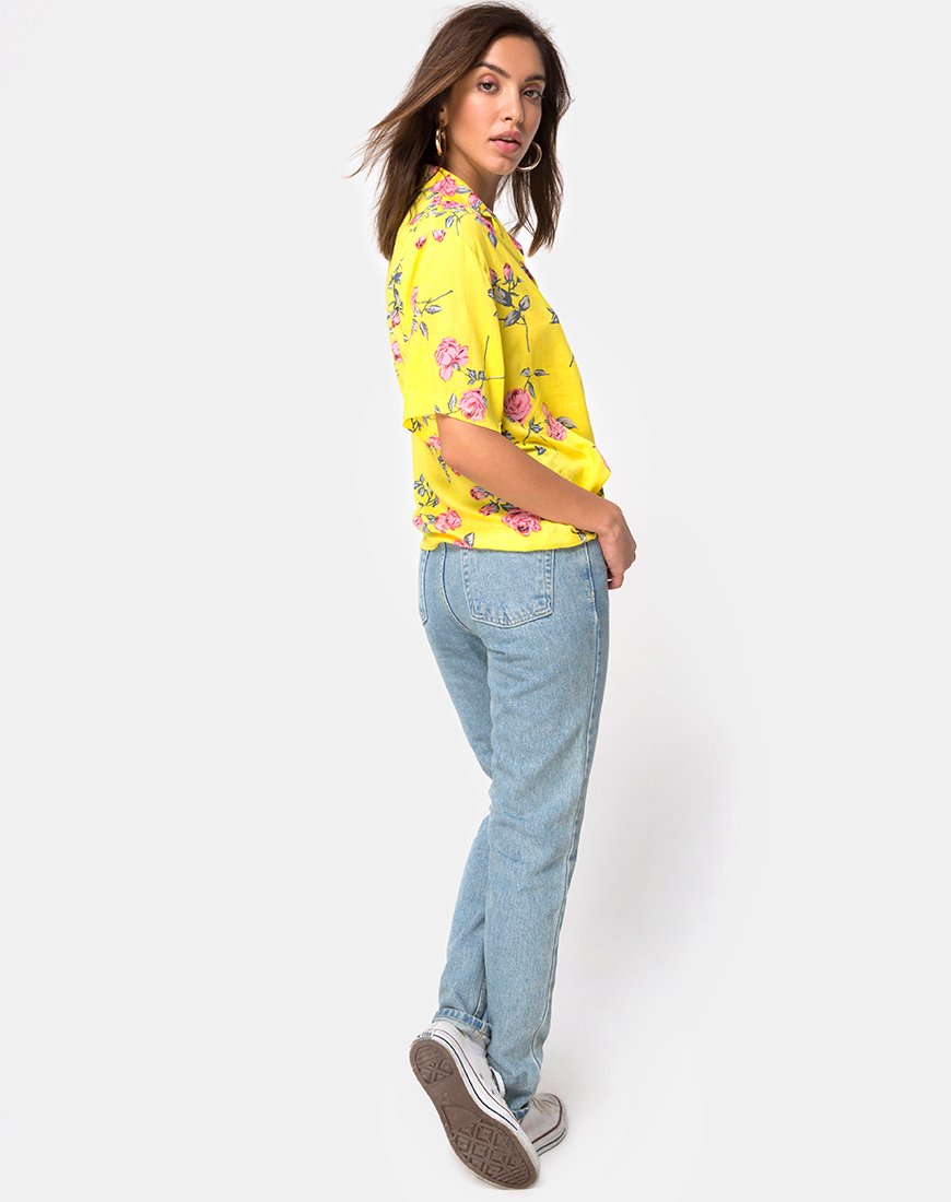 Imagen de la camisa hawaiana Candy Rose Yellow