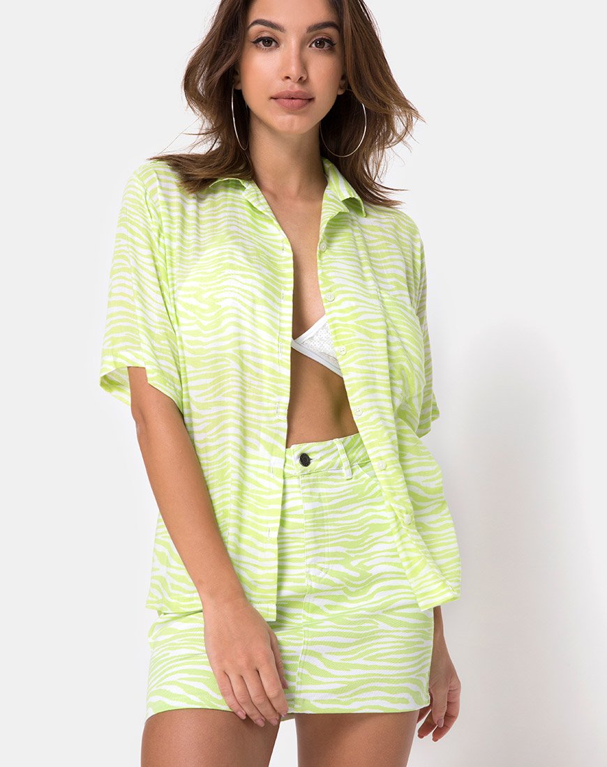 Camisa hawaiana Classic Zebra Lime
