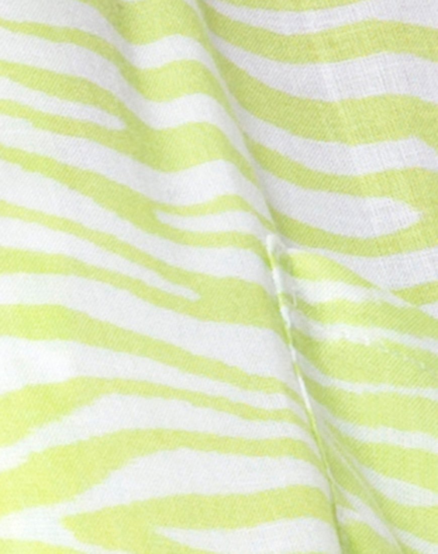 Imagen de la camisa hawaiana Classic Zebra Lime