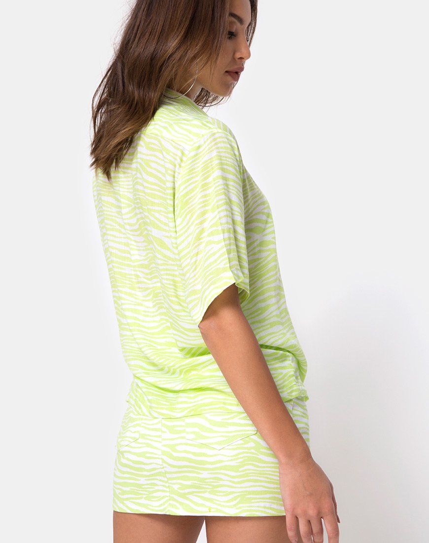 Camisa hawaiana Classic Zebra Lime