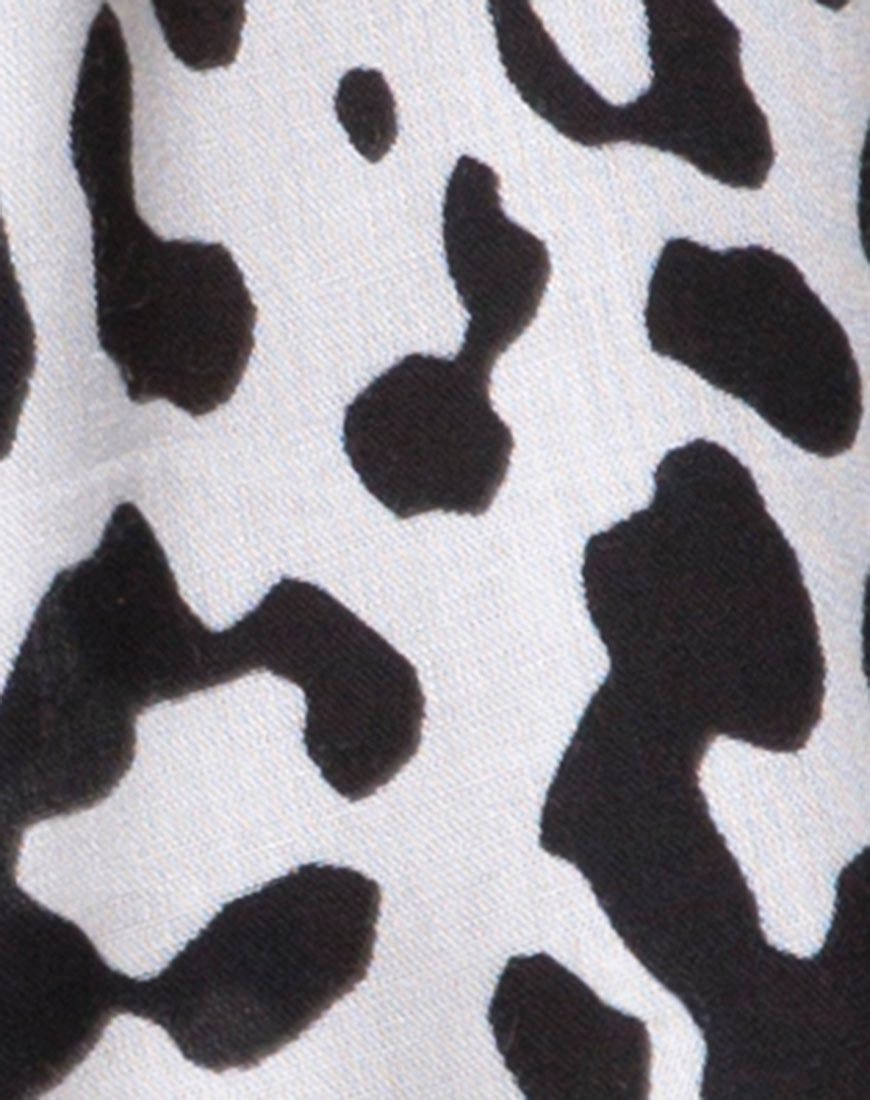 Imagen de Camisa Hawaiana en Mono Animal Gris y Blanca