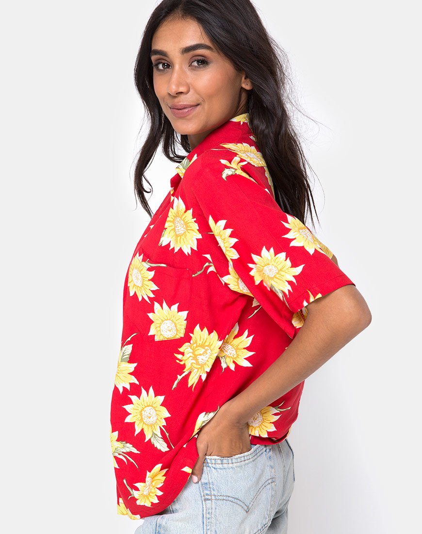 Camisa hawaiana en rojo Sunny Days
