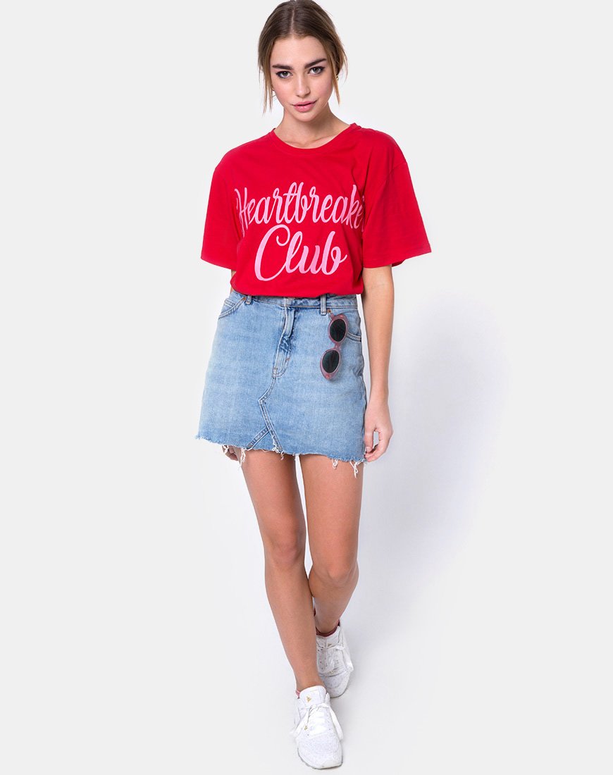 Imagen de Oversize Basic Tee in Heartbreaker Club Red
