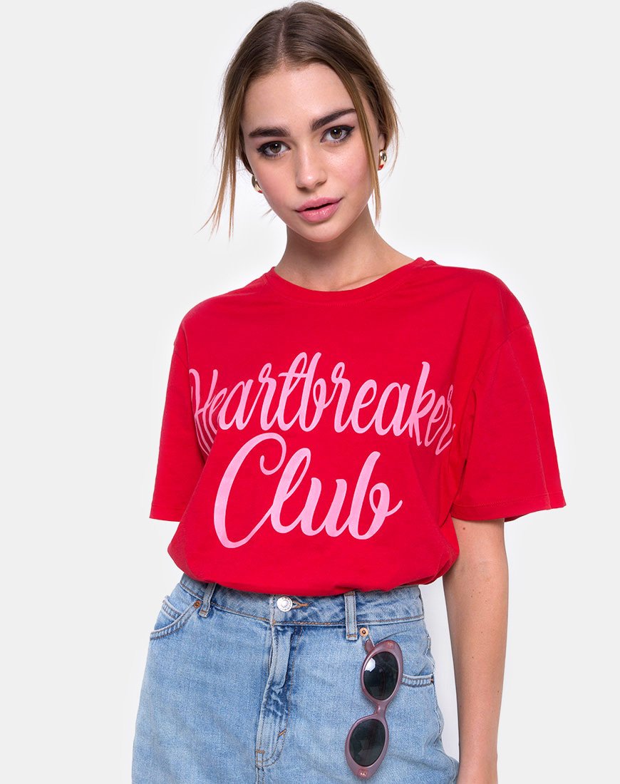 Imagen de Oversize Basic Tee in Heartbreaker Club Red