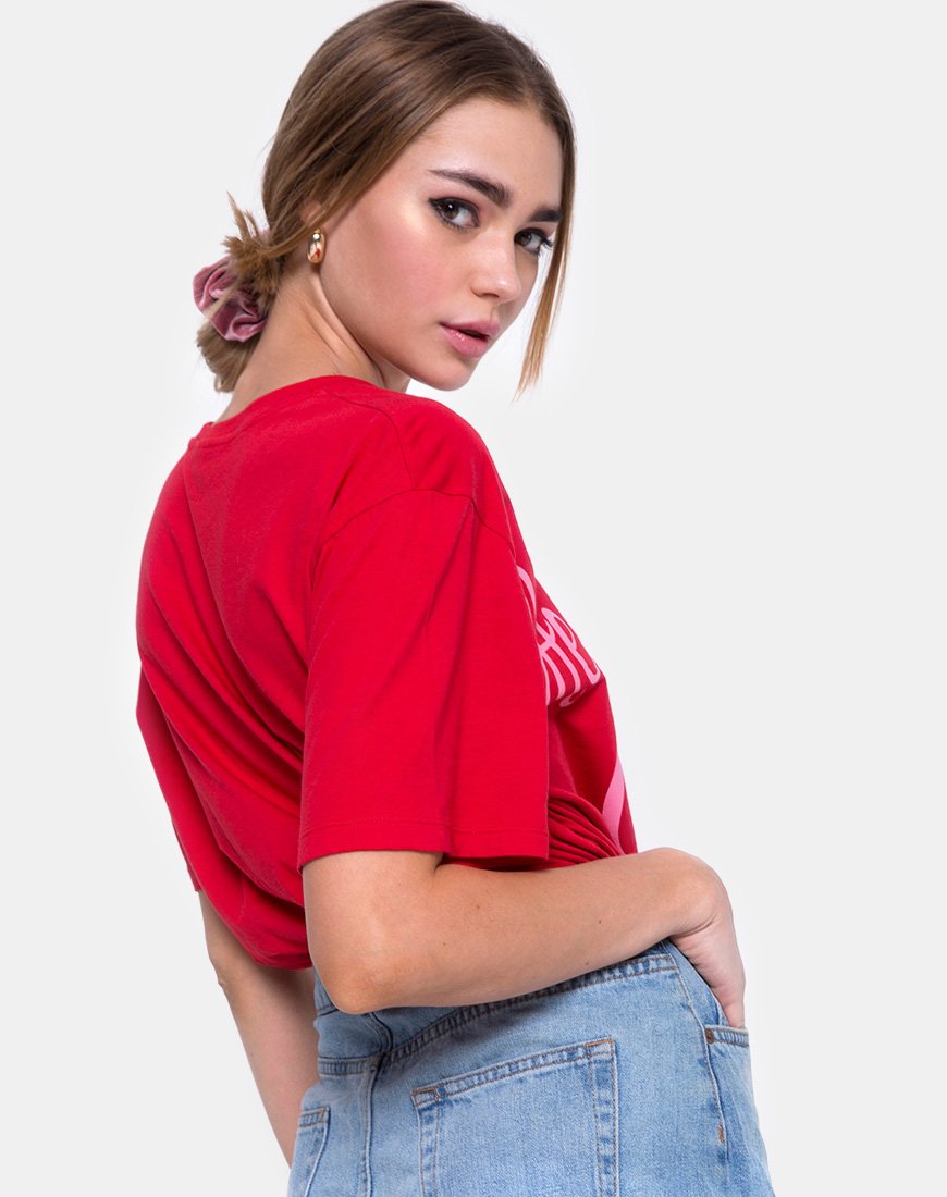 Imagen de Oversize Basic Tee in Heartbreaker Club Red