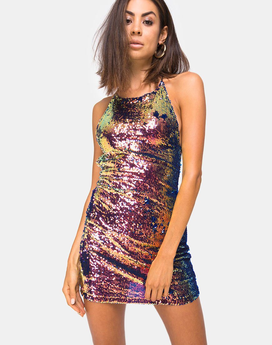 Vestido Hedi de lentejuelas Fruta del dragón