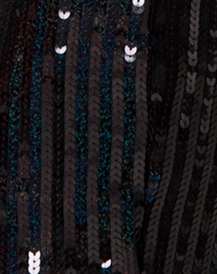 Imagen del vestido Hedi de lentejuelas negro iridiscente