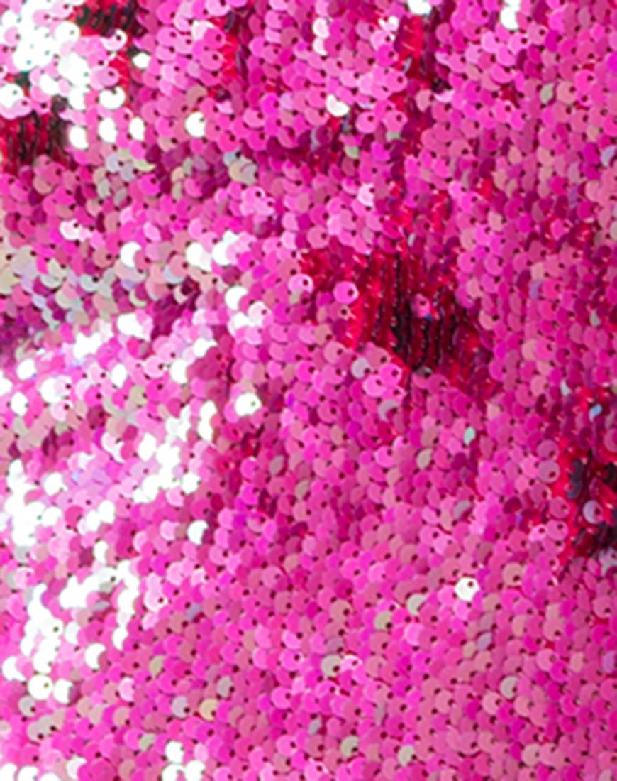 Imagen del vestido Hedi de lentejuelas escamas de pez rosa