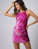 Imagen del vestido Hedi de lentejuelas escamas de pez rosa
