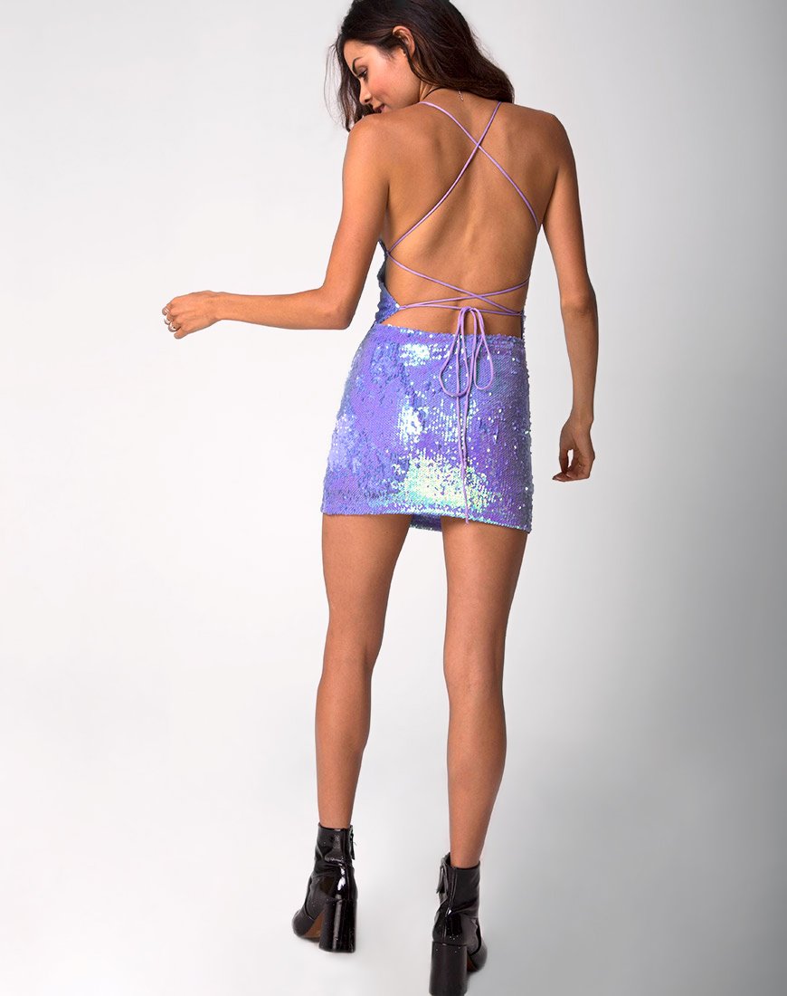 Imagen del vestido Hedi de lentejuelas escamas de pez sirena