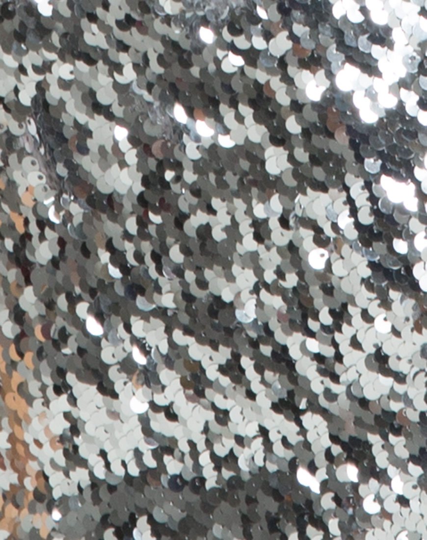 Imagen del vestido Hedi de lentejuelas escamas plata