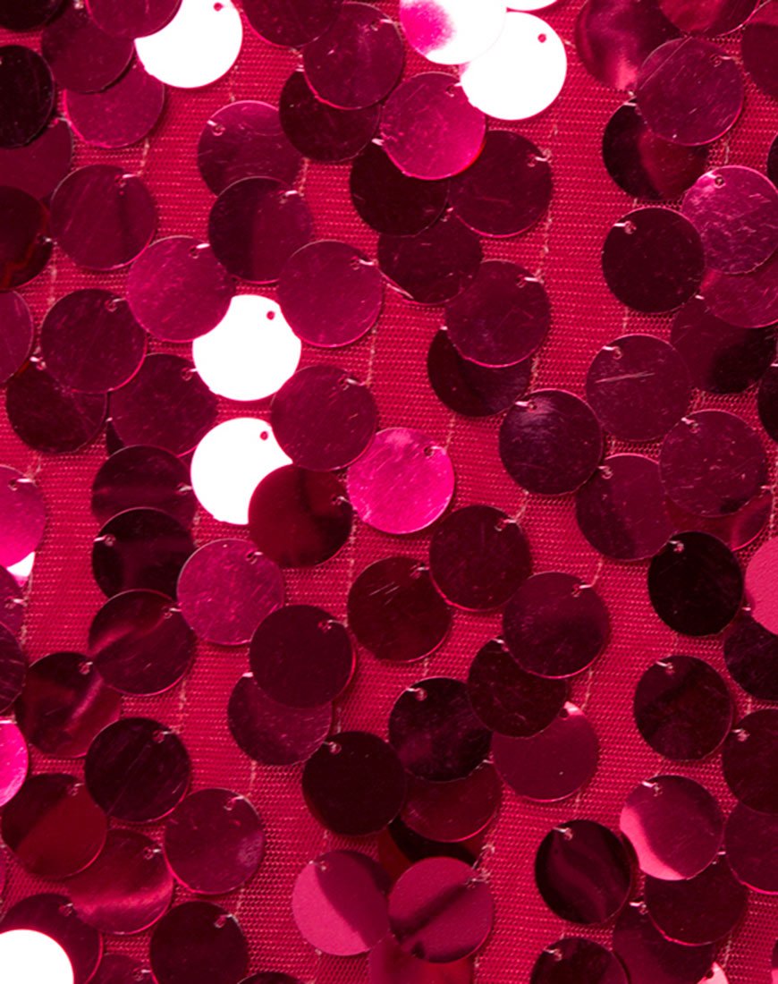 Imagen de la falda Helena de lentejuelas con disco rojo cereza