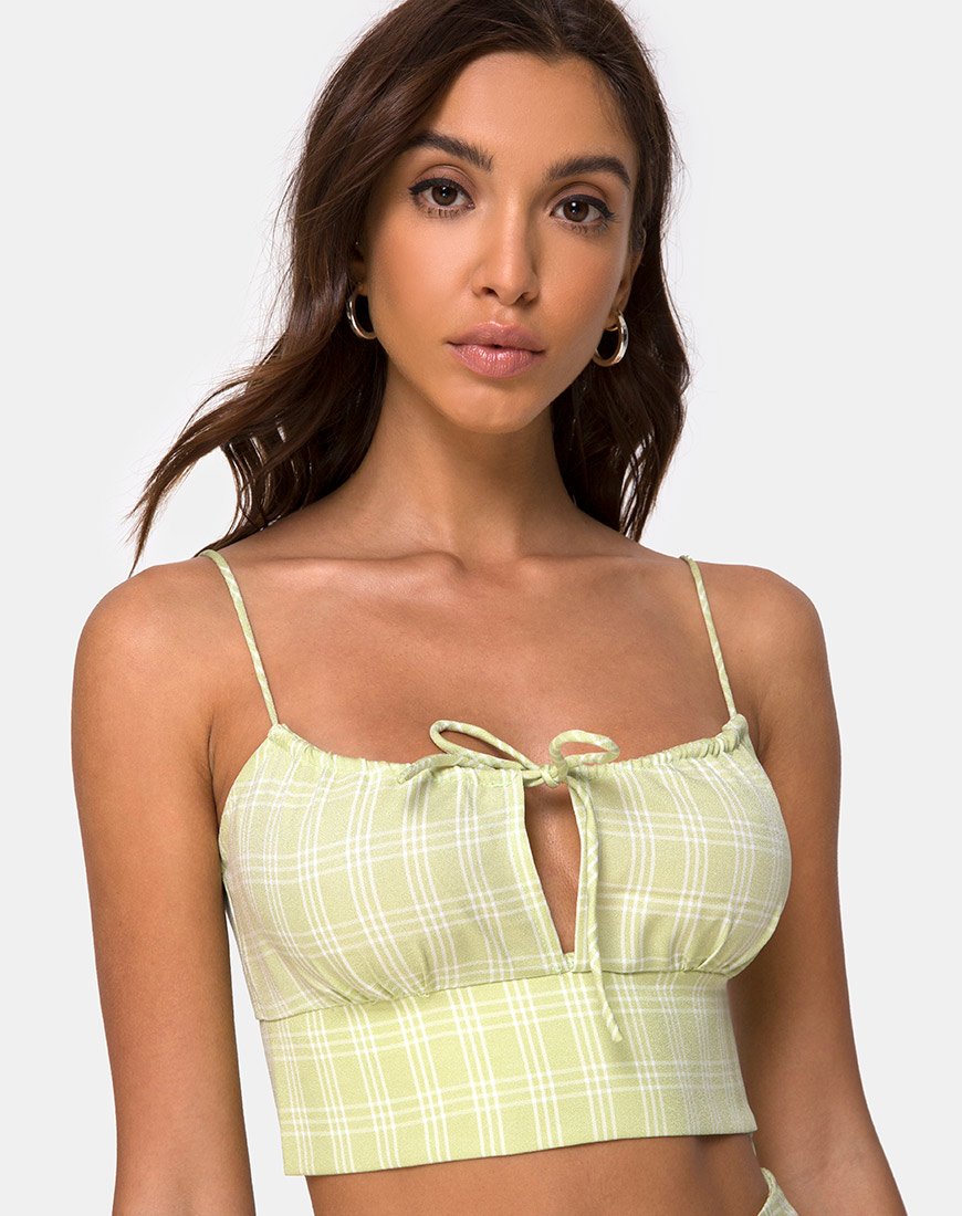 Imagen de Hema Crop Top en cuadros salvia
