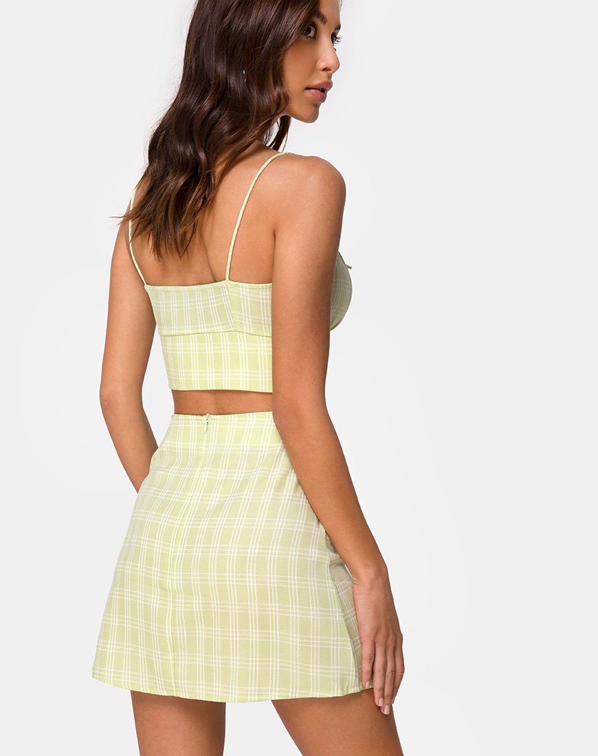 Imagen de Hema Crop Top en cuadros salvia
