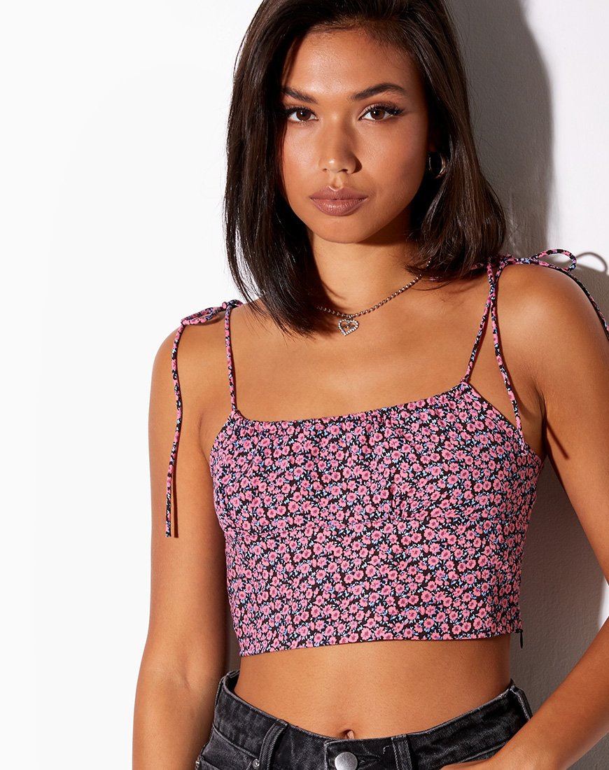 Crop Top Hemary en Floral Fun Pink
