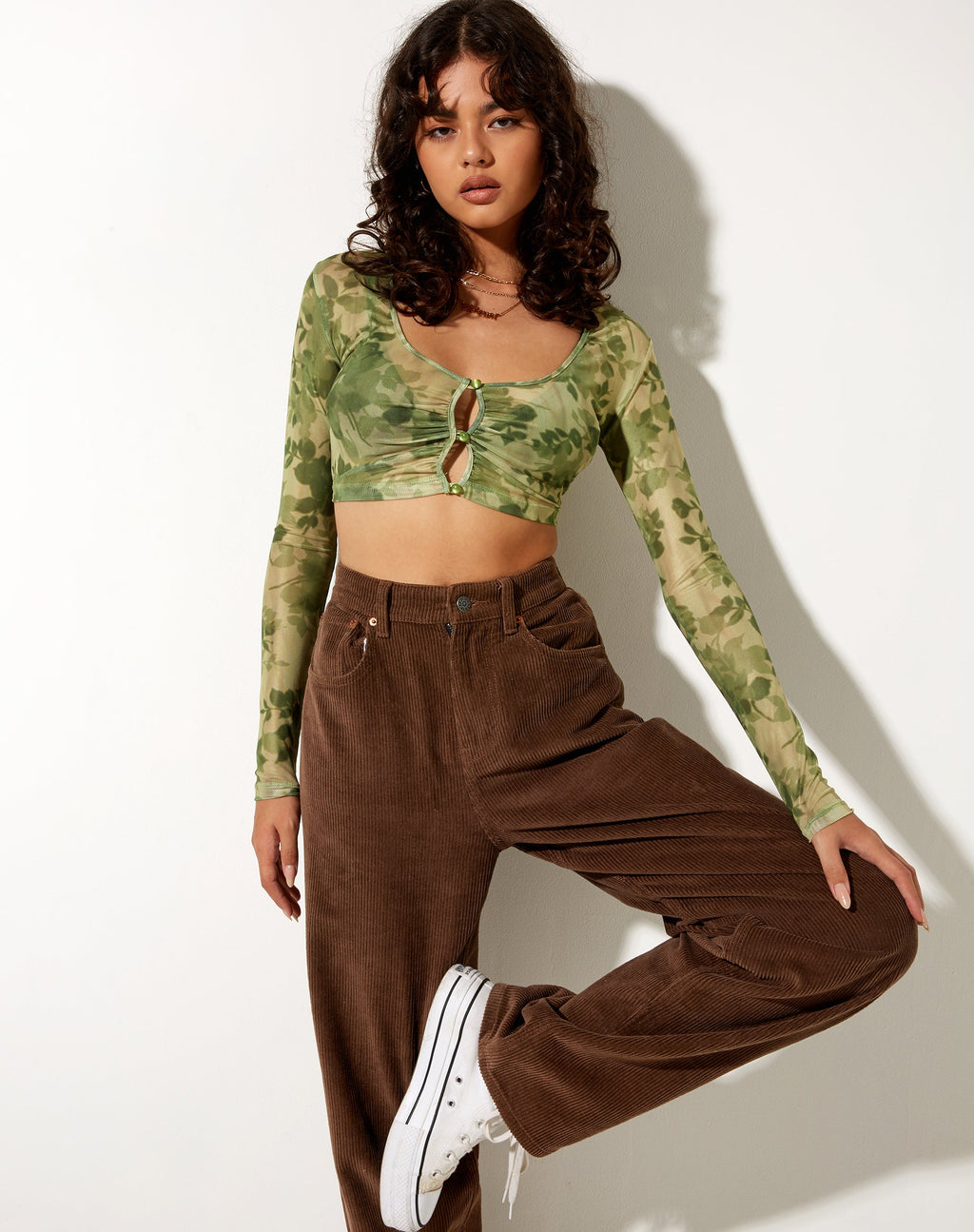 Henru Cropped Cardi en Blurred Floral