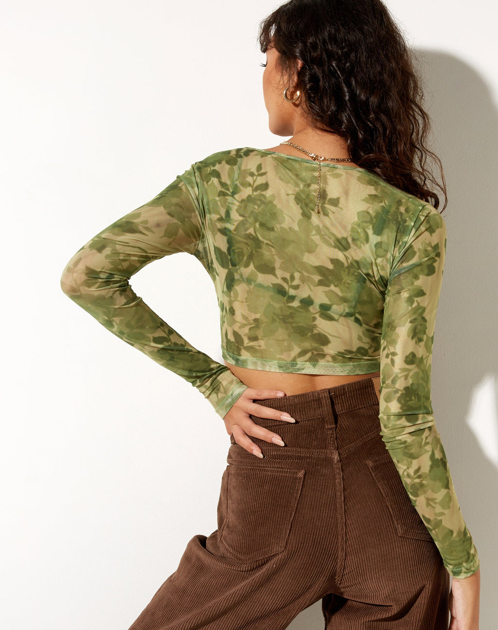 Henru Cropped Cardi en Blurred Floral