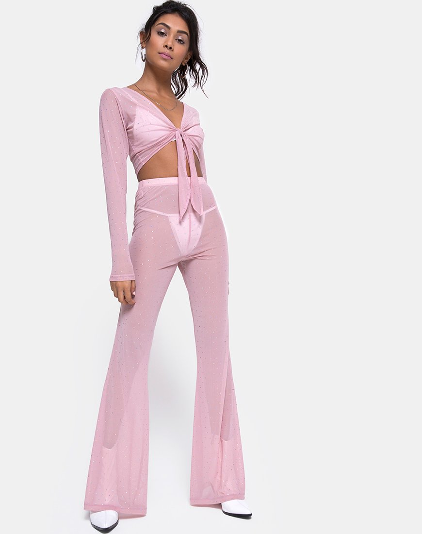 Imagen de Herlom Flare Trouser en Crystal Net Rose