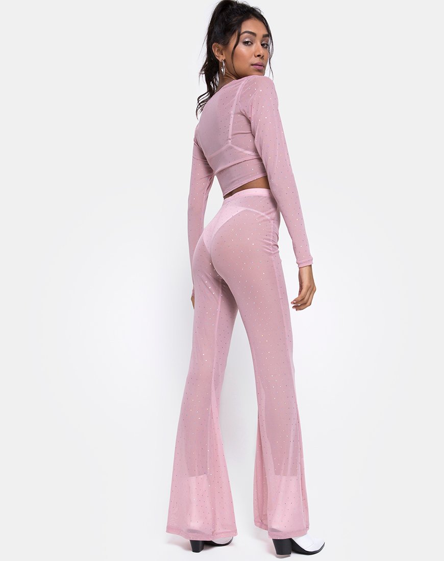 Imagen de Herlom Flare Trouser en Crystal Net Rose