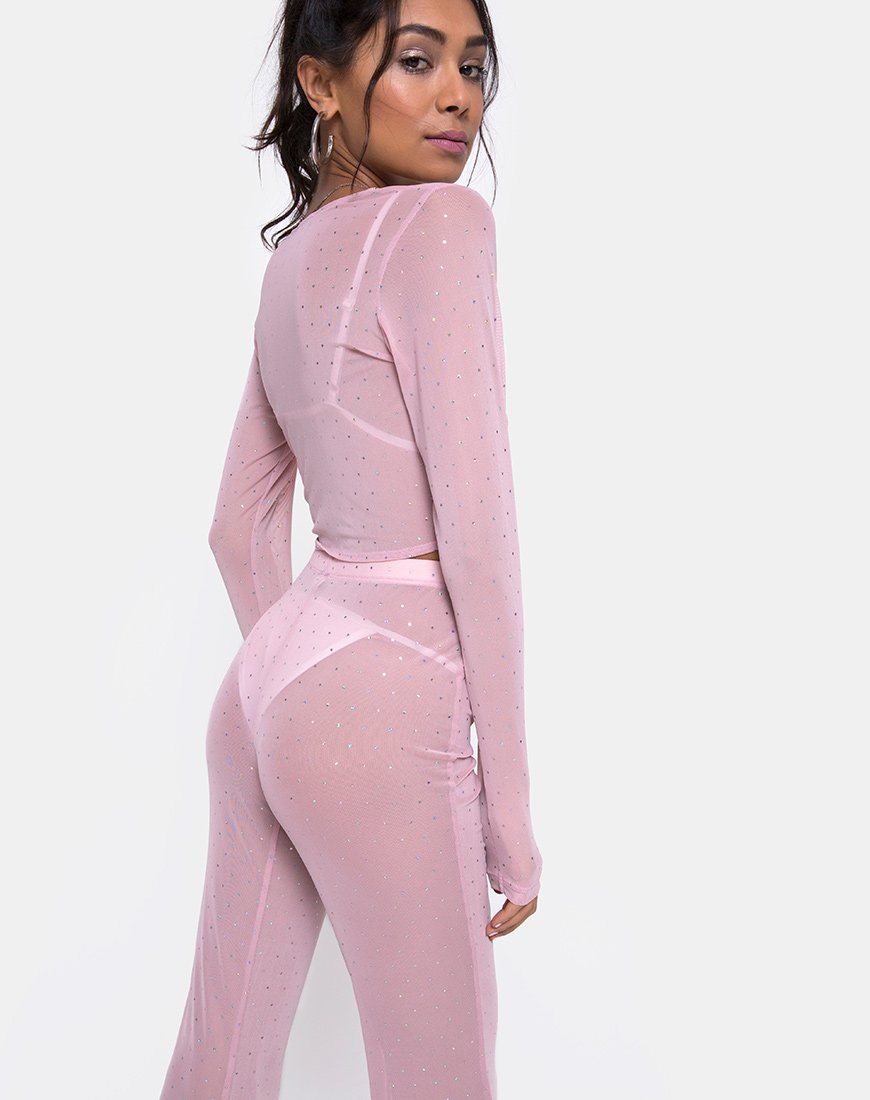 Imagen de Herlom Flare Trouser en Crystal Net Rose