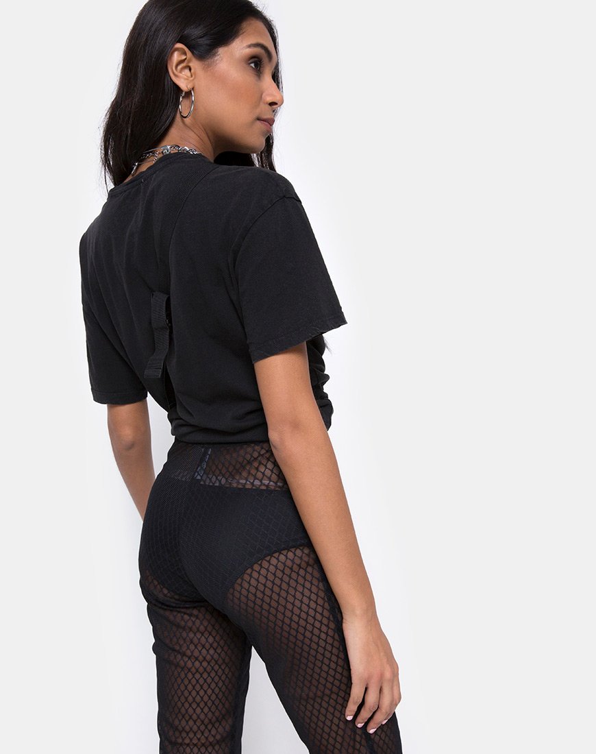 Imagen de Herlom Flare Trouser in Black Fishnet