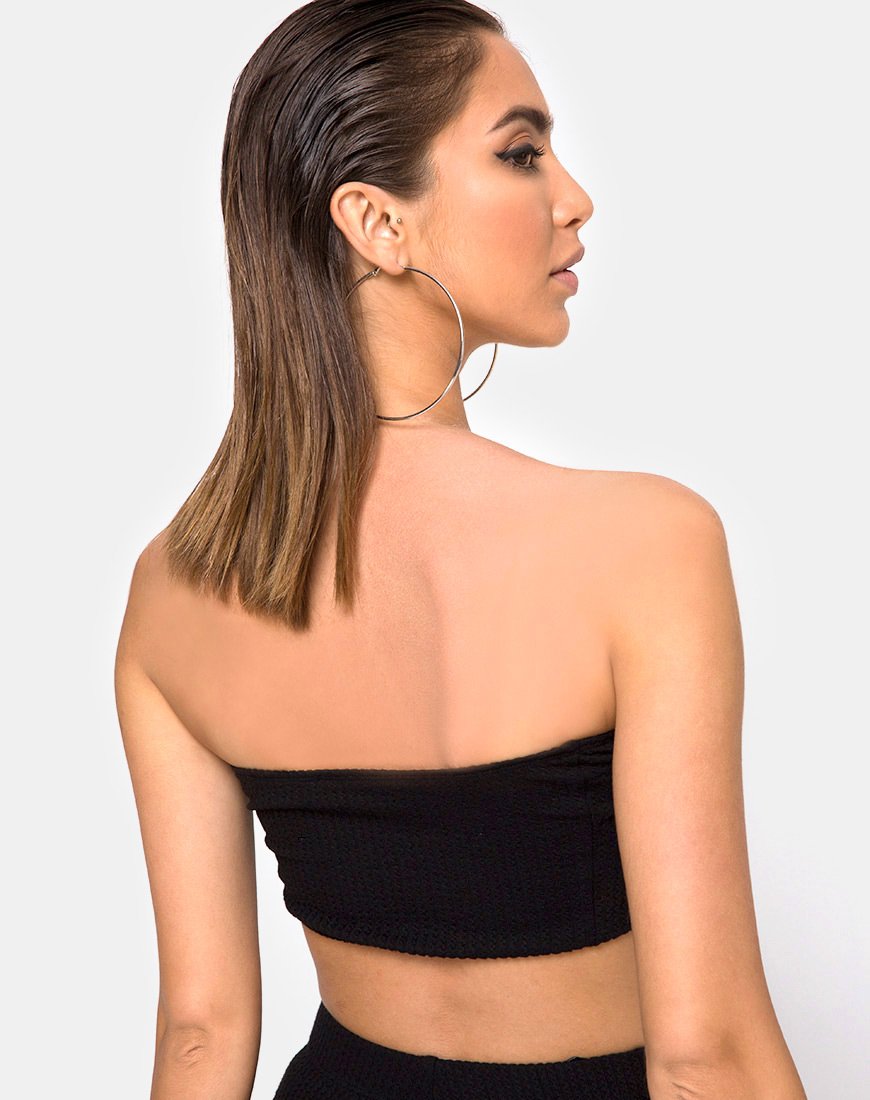 Camiseta de tirantes Bomb Tube Top en negro Jumbo Rib
