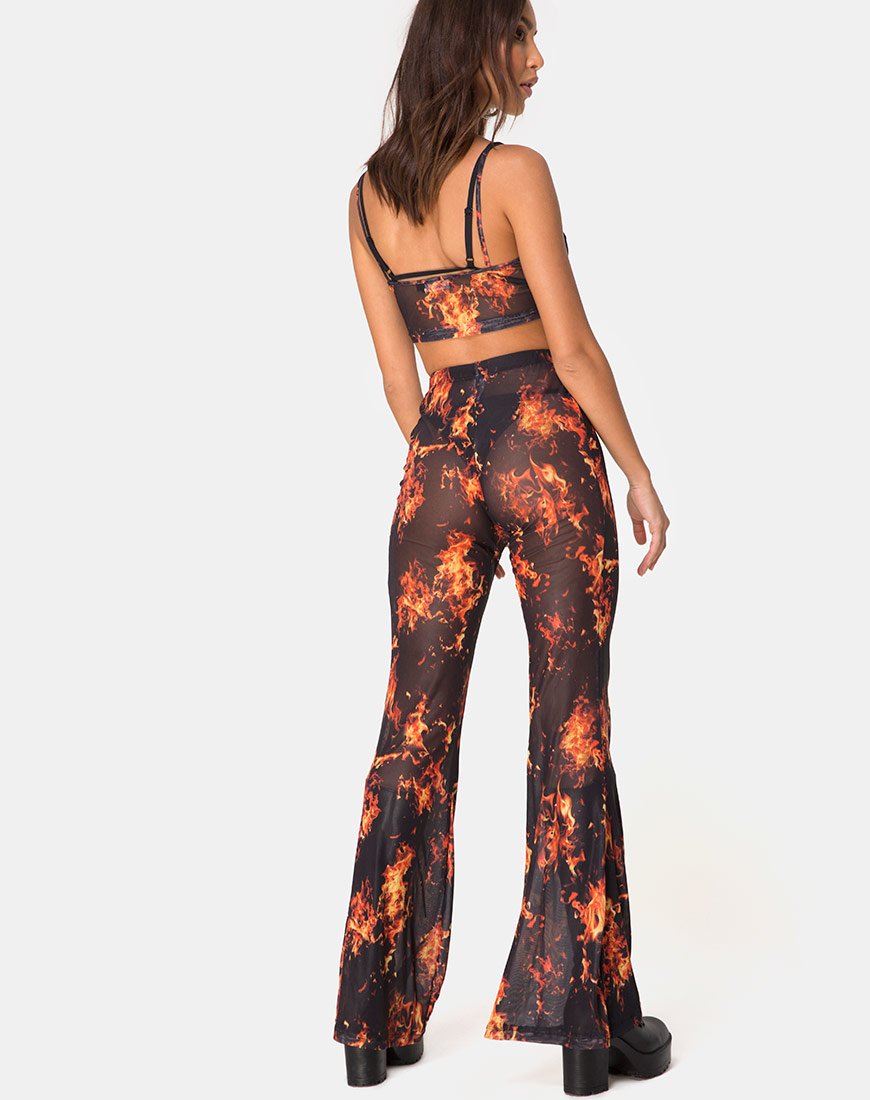 Imagen de Herlom Flare Trouser en malla fuego