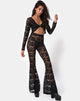 Imagen de Herlom Flare Trouser in Lace negro