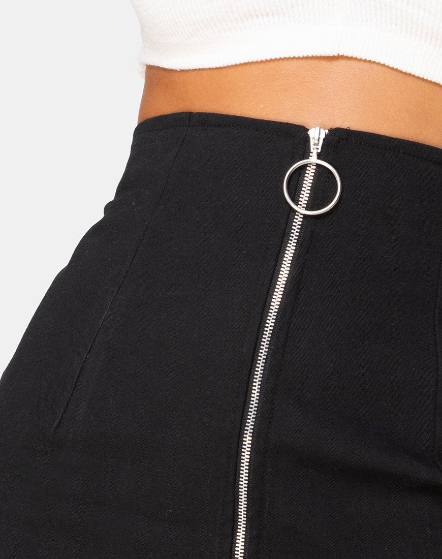 Imagen de Heva Bodycon Skirt in Black Twill