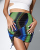 Imagen de MOTEL X OLIVIA NEILL Minifalda Hiba en verde y azul solarizados