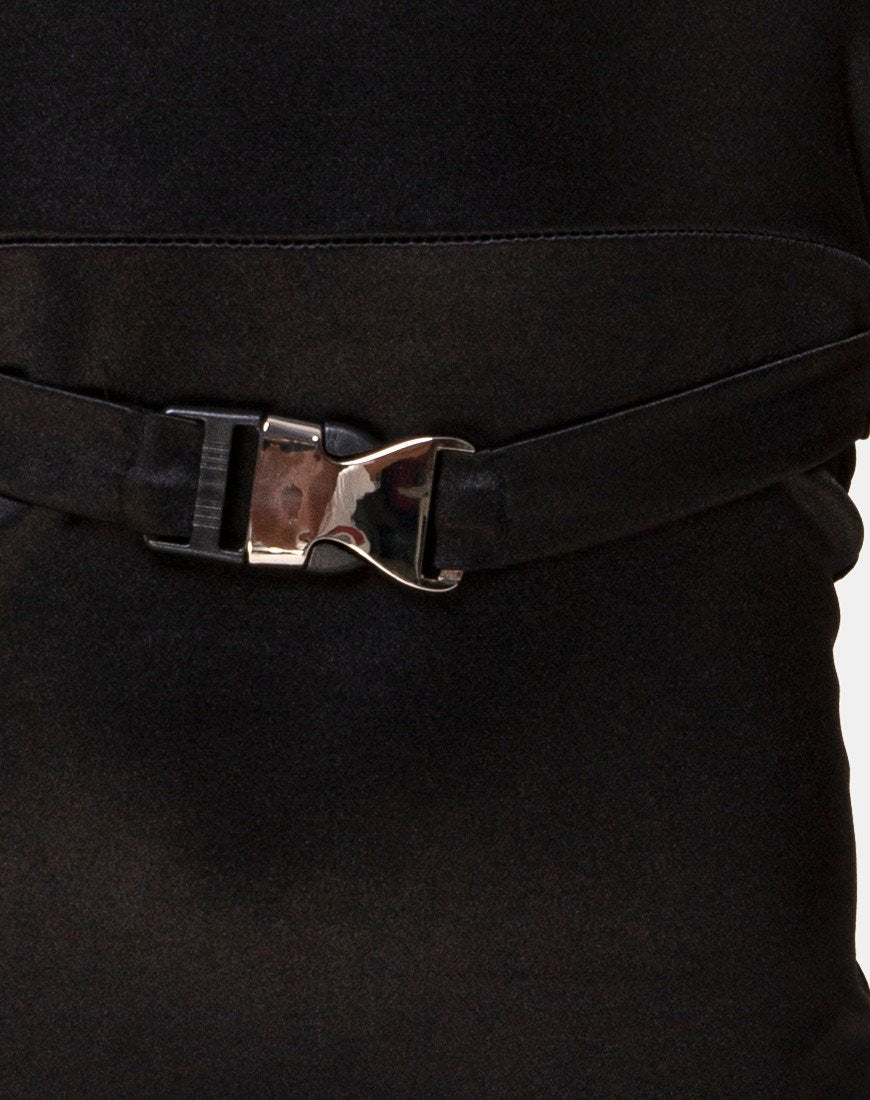 Imagen del vestido Himawa de satén negro