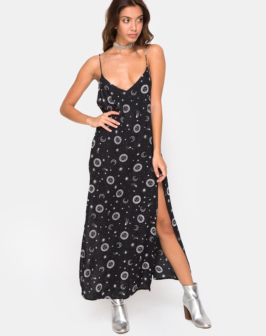 Imagen de Hime Maxi Vestido en Negro Celeste Pequeño X Princess Polly
