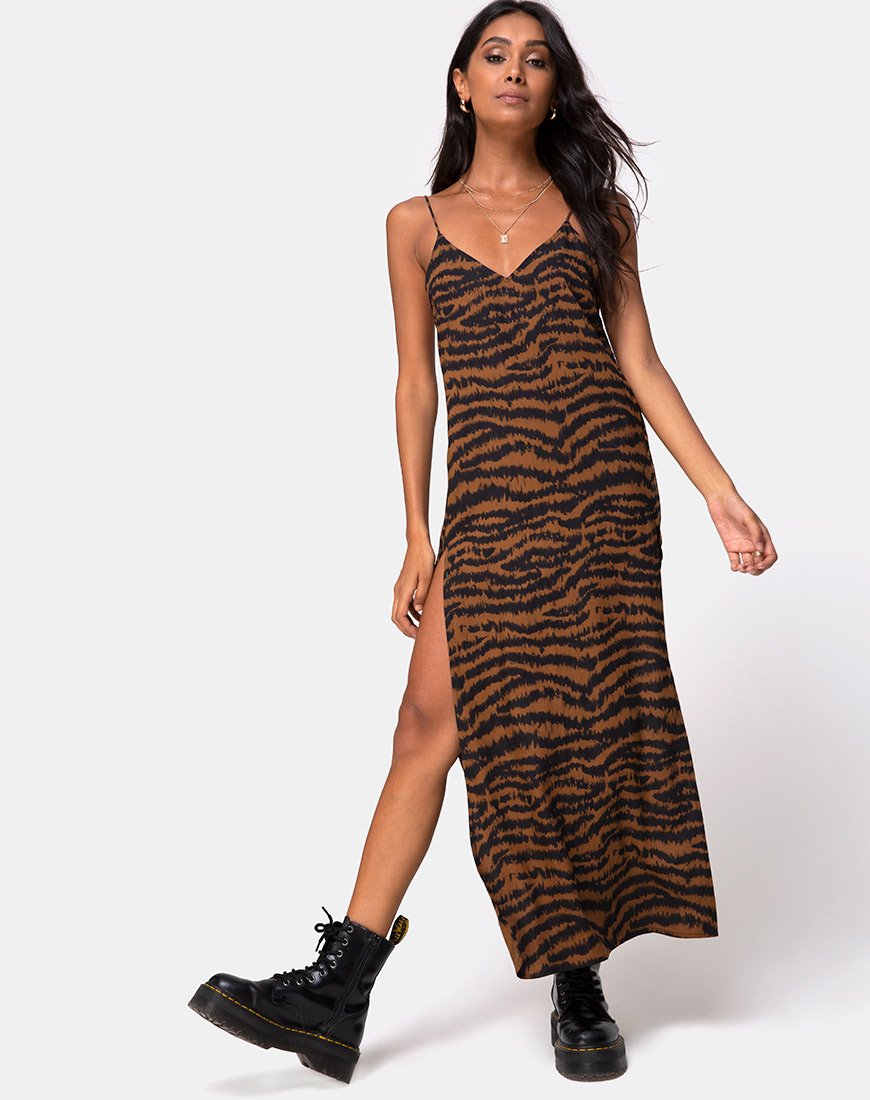 Imagen de Hime Maxi Dress in Animal Drip Brown