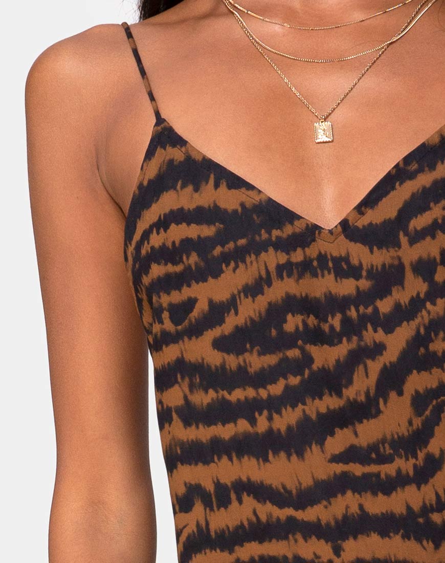 Imagen de Hime Maxi Dress in Animal Drip Brown